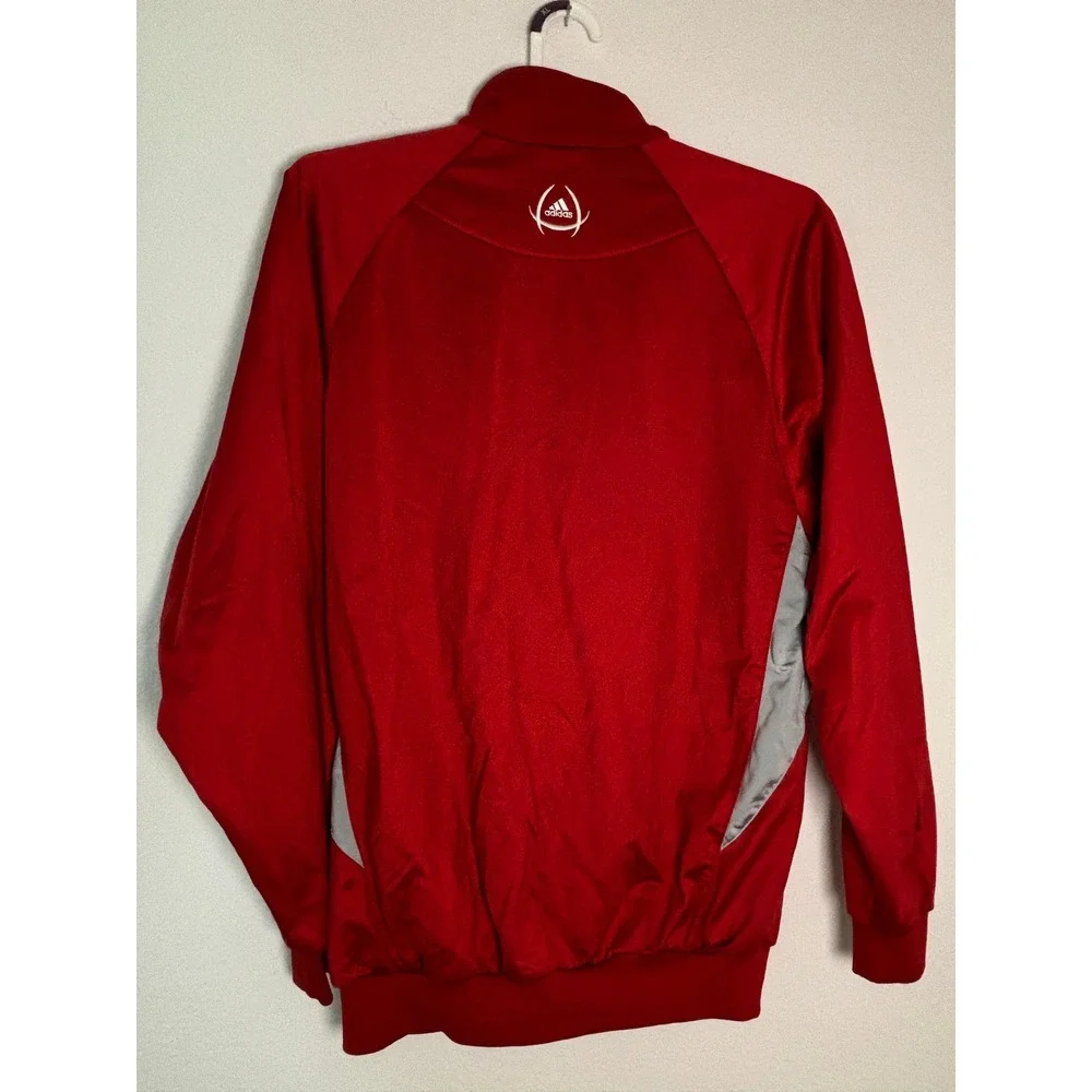 Adidas Youth XL Red‎ White Grey Full Zip Track Jacket Boys 18-20 Three Stripe